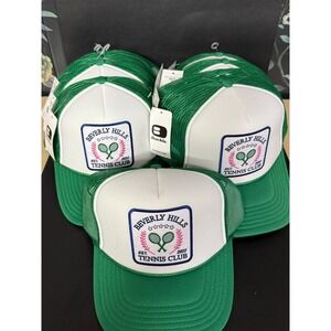 Lot New Trucker Hats Buckle Beverly Hills Tennis Club Green White Snapback 15 Ct